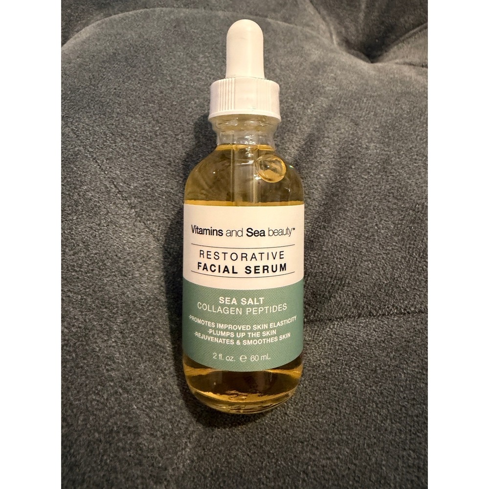 Vitamins and Sea Beauty Restorative Facial Serum Sea Salt Collagen Peptides 2oz